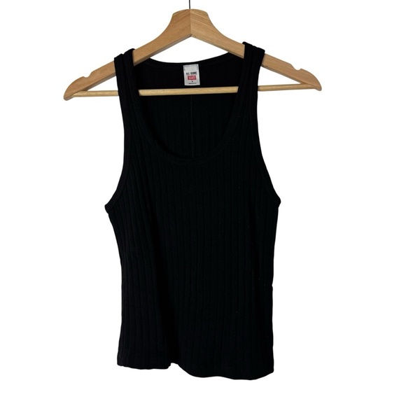 ReDone X Hanes Black Ribbed Scoop Neck Tank Top S - Picture 3 of 4